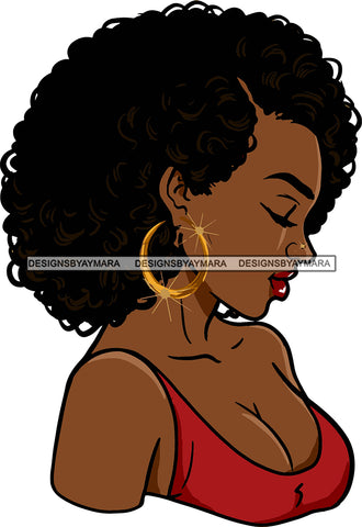 Afro Urban Street Black Girls Babe Bamboo Hoop Earrings Sexy Short Hair Style  SVG Cutting Files For Silhouette Cricut