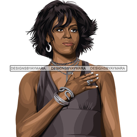 Michelle Obama Leader Black History Month Proud Roots .SVG Clipart Vector Cutting Files