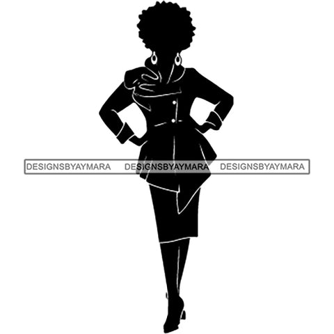 Afro Classy Church Lady Silhouette Glamour Beautiful Model SVG Files For Cutting and More!