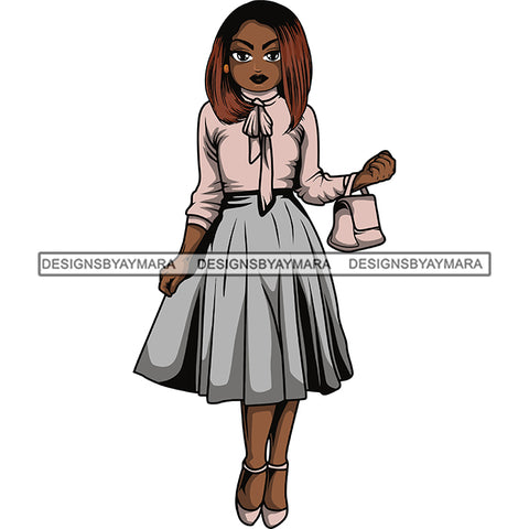 Afro Lola Classy Fashion Girl Fashionable Woman .SVG Clipart Cutting Files For Silhouette and Cricut and More!