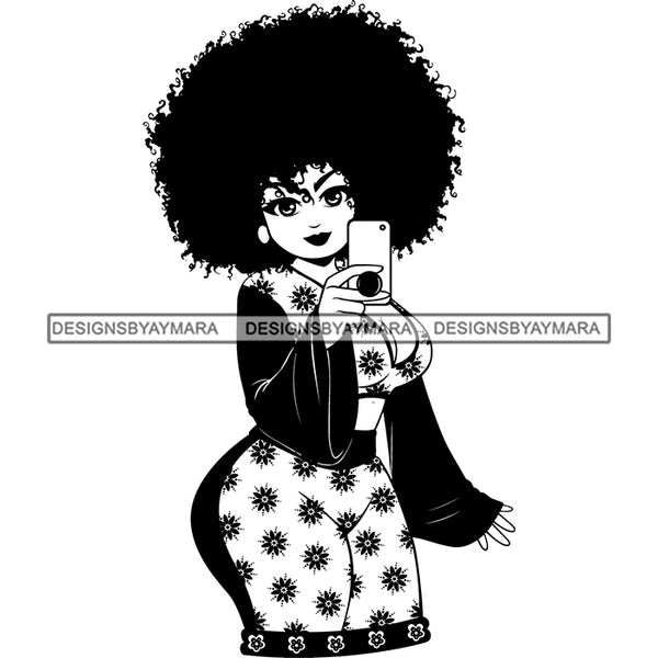Afro Nubian Melanin Popping Kinky Hair Beautiful African American Woman SVG Cutting Files