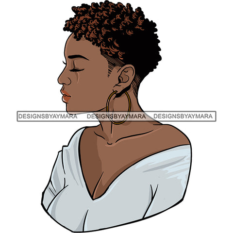 Afro Woman Short Haircut Curly Hairstyle Fashion Makeup Glamour SVG Files For Cutting and More!