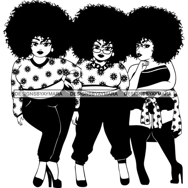 Super Bundle 50 Afro Nubian Melanin Popping Kinky Hair Beautiful African American Woman SVG Cutting Files