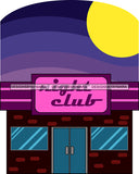 Neighborhood Urban Buildings Night Club Pub Store Streets Hood Gangster  SVG Cutting Files For Silhouette Cricut