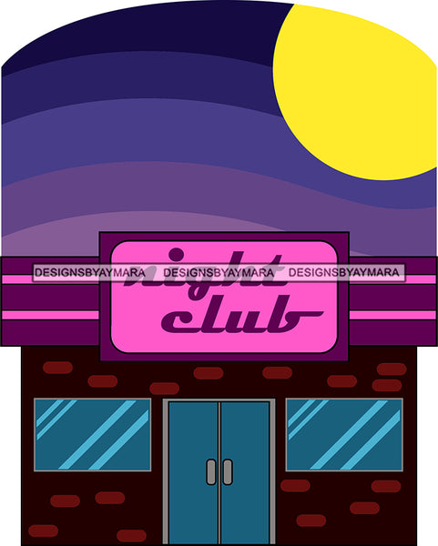 Neighborhood Urban Buildings Night Club Pub Store Streets Hood Gangster  SVG Cutting Files For Silhouette Cricut