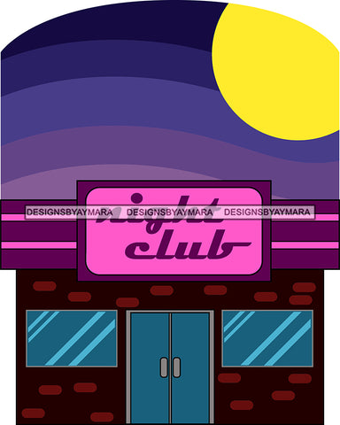 Neighborhood Urban Buildings Night Club Pub Store Streets Hood Gangster  SVG Cutting Files For Silhouette Cricut