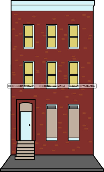 Neighborhood Urban Buildings Street  Hood Gangster SVG Cutting Files For Silhouette Cricut