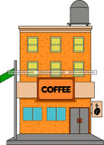 Neighborhood Urban Buildings Coffee Bakery Store Street Sign Hood Gangster  SVG Cutting Files For Silhouette Cricut