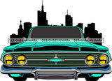 Muscle Car Antique Roadrunner Engine Retro Classic Bad Ass Gangster Downtown Background Auto SVG Cutting Files For Silhouette Cricut
