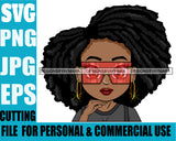 Afro Lili Black Girl Woman Sunglasses Hoop Earrings Glamour Queen Melanin Dreadlocks Hair Style Personal & Commercial Use SVG Cutting Files For Silhouette Cricut More