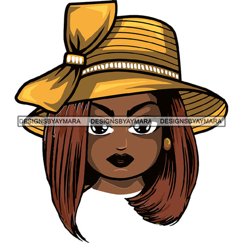 Afro Lola Wearing Hat Church Lady .SVG Clipart Vector Cutting Files