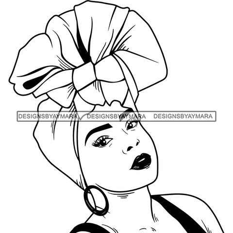 Afro Lady Black Goddess Melanin Turban Head-wrap Dark Latina Morena SVG Files For Cutting and More!