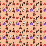 Fashion Lady Seamless Pattern Abstract Decorative Background Vector Designs SVG Files For Cutting and More!