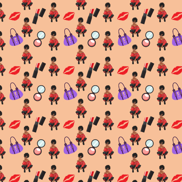 Fashion Lady Seamless Pattern Abstract Decorative Background Vector Designs SVG Files For Cutting and More!