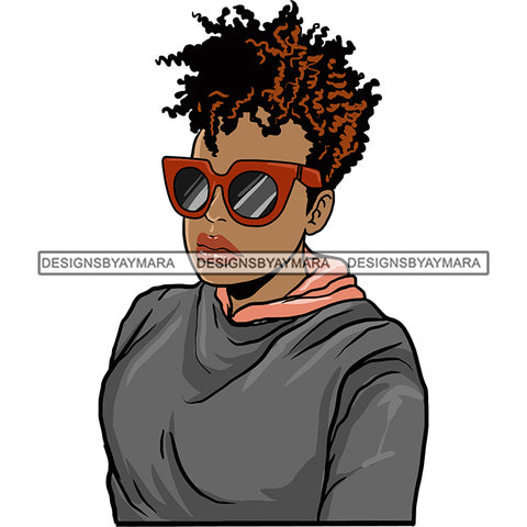 Afro Black Woman Sister-lock Hairstyle .SVG Cutting Files For Silhouette Cricut and More!
