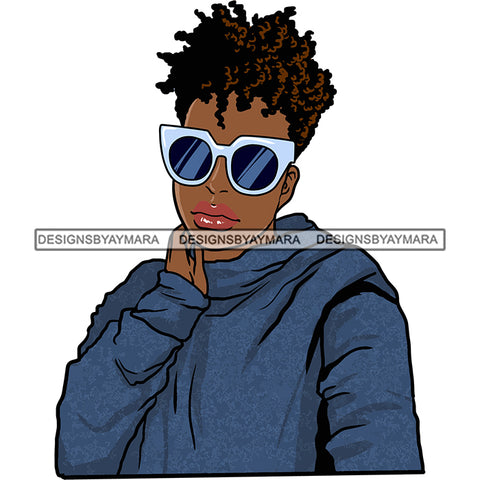 Afro Black Woman Sister-lock Hairstyle .SVG Cutting Files For Silhouette Cricut and More!