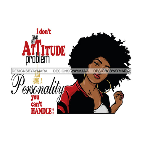 Afro Beautiful Black Woman Melanin Queen Woman Attitude SVG Cutting Files For Silhouette Cricut and More