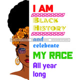 I Am Black History Half-face SVG JPG PNG Vector Clipart Cricut Silhouette Cut Cutting