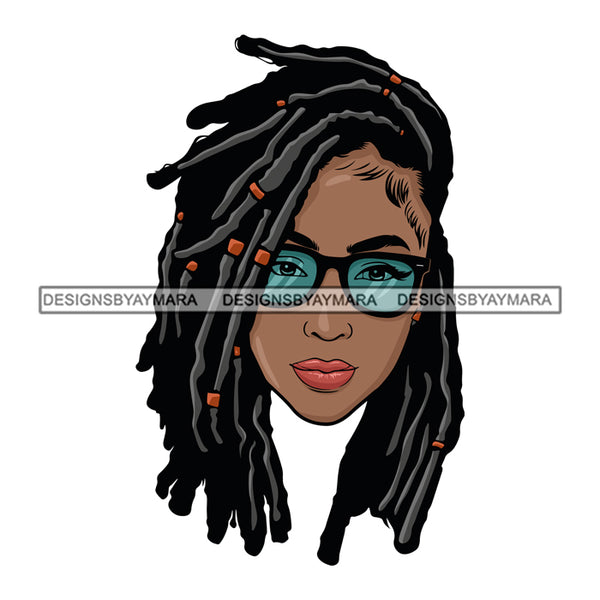 Afro Woman Dreads Braids Hairstyle Glasses Boss Lady Dope Diva Glamour Hot Selling .SVG Cutting Files For Silhouette Cricut and More!