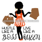 Hustle Like A Boss Live Like A Queen SVG JPG PNG Vector Clipart Cricut Silhouette Cut Cutting1
