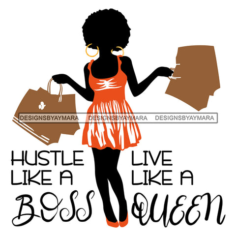 Hustle Like A Boss Live Like A Queen SVG JPG PNG Vector Clipart Cricut Silhouette Cut Cutting1