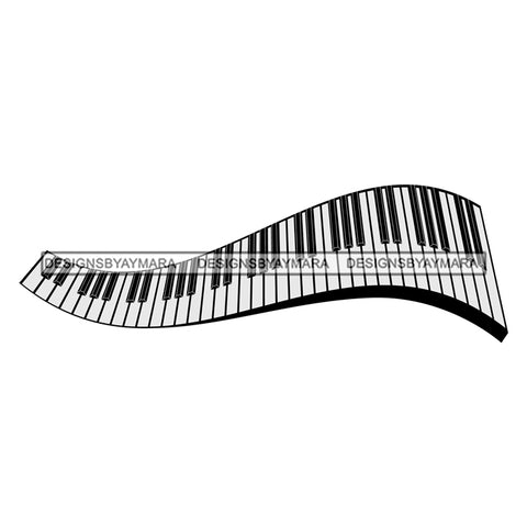Piano Keyboard Recording Studio Computer Technology Sound Equipment  B/W SVG PNG JPG Vector Clipart Circuit Cut Cutting Musical Instrument B/W SVG JPG PNG Vector Clipart Cricut Silhouette Cut Cutting