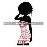 Afro Woman Silhouette Dress Life Fashion Quote Hoop Earrings Fashion Style SVG JPG PNG Vector Clipart Cricut Silhouette Cut Cutting