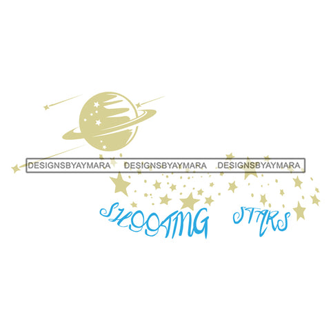 Moon And Shooting Stars SVG JPG PNG Vector Clipart Cricut Silhouette Cut Cutting