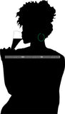 Afro Black Woman Silhouette Drinking Wine Relax Chilling Stress Free SVG Cutting Files For Silhouette Cricut and More!