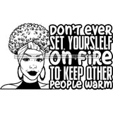 Afro Mature Woman Life Quotes Nubian Classy Headwrap Puffy Up Do Hairstyle B/W SVG JPG PNG Designs Cricut Silhouette Cut Cuttings