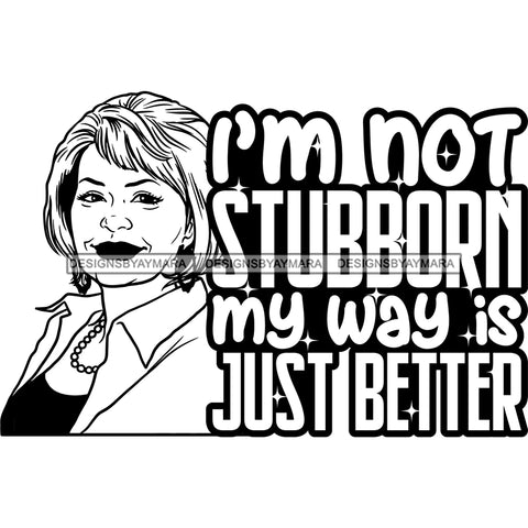 Afro Mature Woman Portrait Life Quotes Nubian Classy Short Hairstyle B/W SVG JPG PNG Designs Cricut Silhouette Cut Cuttings