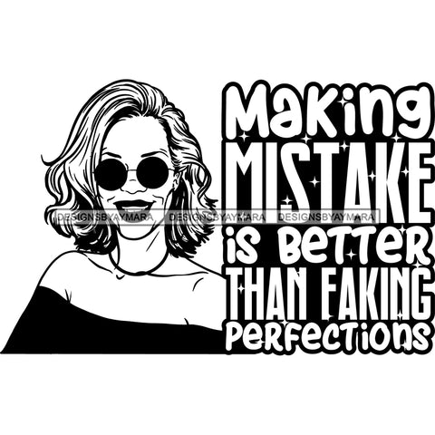 Afro Mature Woman Portrait Life Quotes Sunglasses Nubian Classy Wavy Hairstyle B/W SVG JPG PNG Designs Cricut Silhouette Cut Cuttings