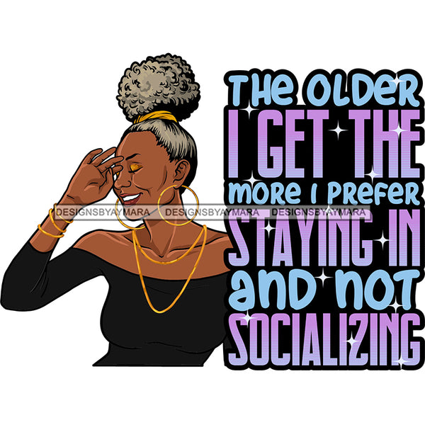 Afro Mature Woman Portrait Life Quotes Nubian Classy Puffy Up Do Hairstyle SVG JPG PNG Designs Cricut Silhouette Cut Cuttings