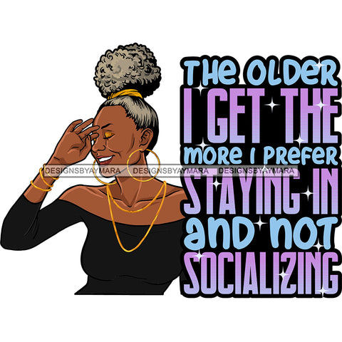 Afro Mature Woman Portrait Life Quotes Nubian Classy Puffy Up Do Hairstyle SVG JPG PNG Designs Cricut Silhouette Cut Cuttings