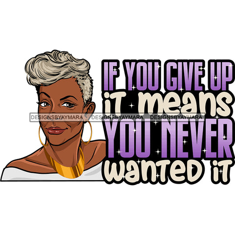 Afro Mature Woman Portrait Life Quotes Nubian Classy Short Hairstyle SVG JPG PNG Designs Cricut Silhouette Cut Cuttings