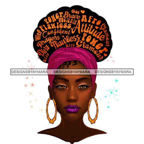 Flawless Black Woman With Words In Afro With Face JPG PNG  Clipart Cricut Silhouette Cut Cutting