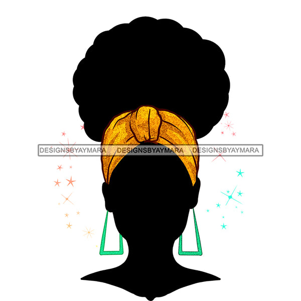 Silhouette Flawless Black Woman Gold Headwrap  JPG PNG  Clipart Cricut Silhouette Cut Cutting
