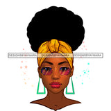 Flawless Black Woman Gold Headwrap  JPG PNG  Clipart Cricut Silhouette Cut Cutting