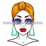 Black Woman With Full Face  Gold Headwrap  JPG PNG  Clipart Cricut Silhouette Cut Cutting