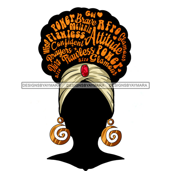 Power Black Woman With No Face Words In Hair Headwrap JPG PNG  Clipart Cricut Silhouette Cut Cutting