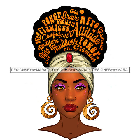 Power Black Woman With Full Face Words In Hair Headwrap Red Lips JPG PNG  Clipart Cricut Silhouette Cut Cutting