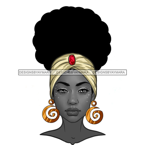 Power Black Woman With Full Gray Face Headwrap JPG PNG  Clipart Cricut Silhouette Cut Cutting