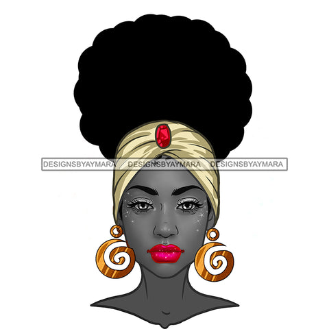Power Black Woman With Full Gray Face Headwrap Red Lips JPG PNG  Clipart Cricut Silhouette Cut Cutting