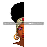 Power Black Woman Half Face Headwrap JPG PNG  Clipart Cricut Silhouette Cut Cutting