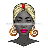 Black Woman Full Gray Face Full  Turban Headwrap JPG PNG  Clipart Cricut Silhouette Cut Cutting