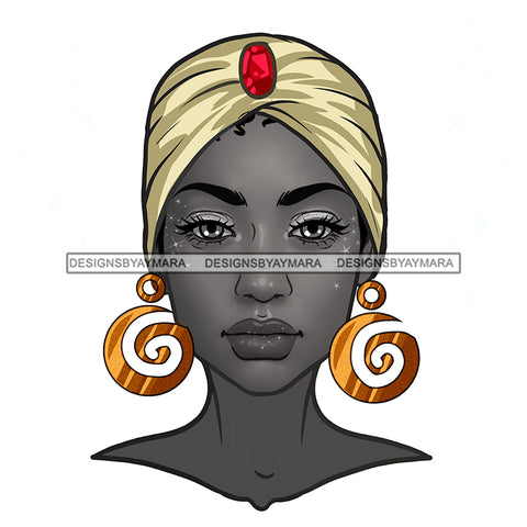 Black Woman Full Gray Face Full  Turban Headwrap JPG PNG  Clipart Cricut Silhouette Cut Cutting