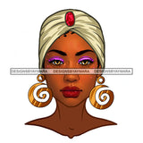 Black Woman Full Face Full  Turban Headwrap JPG PNG  Clipart Cricut Silhouette Cut Cutting
