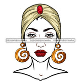 Black Woman Full White Face Full Turban Headwrap JPG PNG  Clipart Cricut Silhouette Cut Cutting