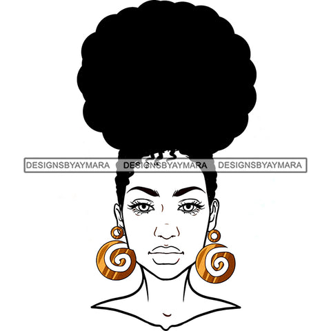 Black Woman Full White Face  JPG PNG  Clipart Cricut Silhouette Cut Cutting