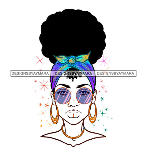 Black Woman White Face  Glasses JPG PNG  Clipart Cricut Silhouette Cut Cutting